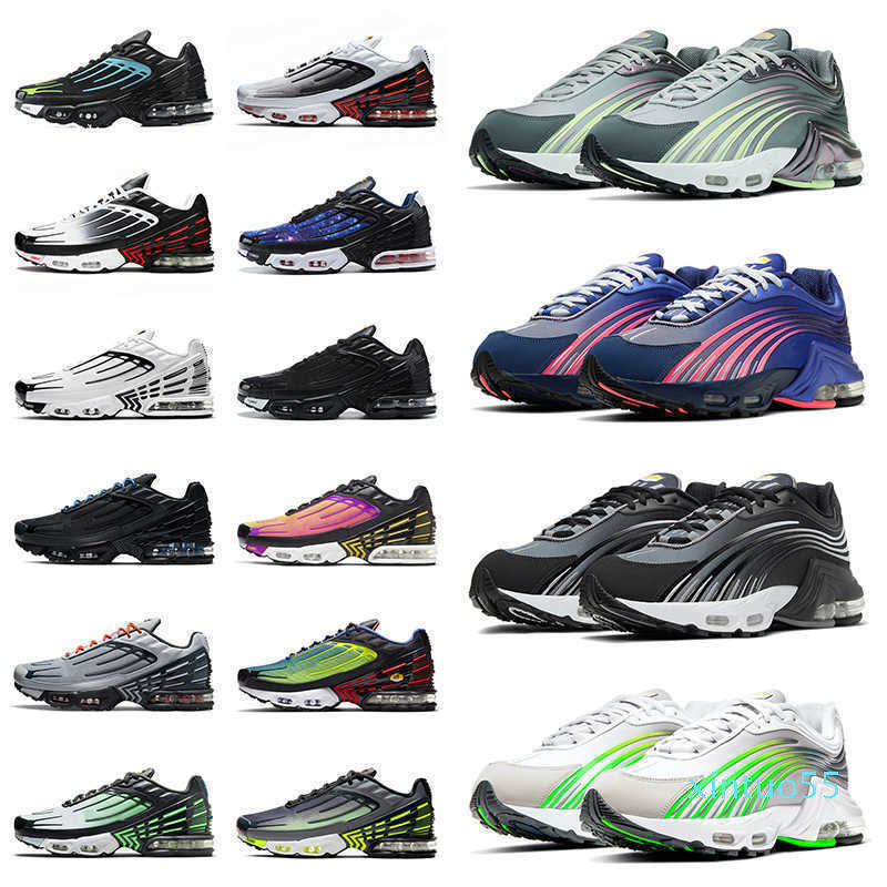 

Laser Blue Tuned 3 TN Plus 2 Running Shoes Designer College Grey Electric Green Mens Trainers Womens Sneakers Sports 36-46, Black