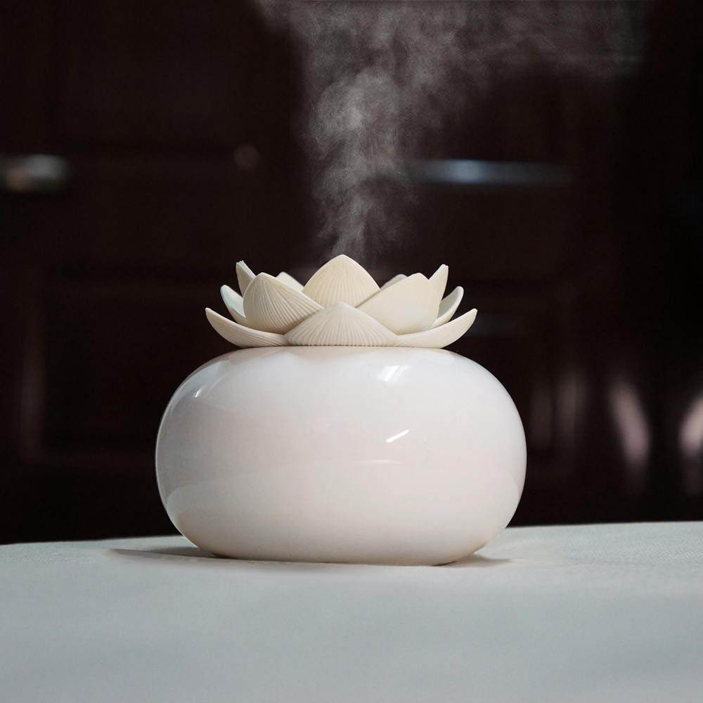 

200ML Ceramic Ultrasonic Aroma Humidifier Air Diffuser Simplicity Lotus Purifier Atomizer essential oil diffuser difusor de