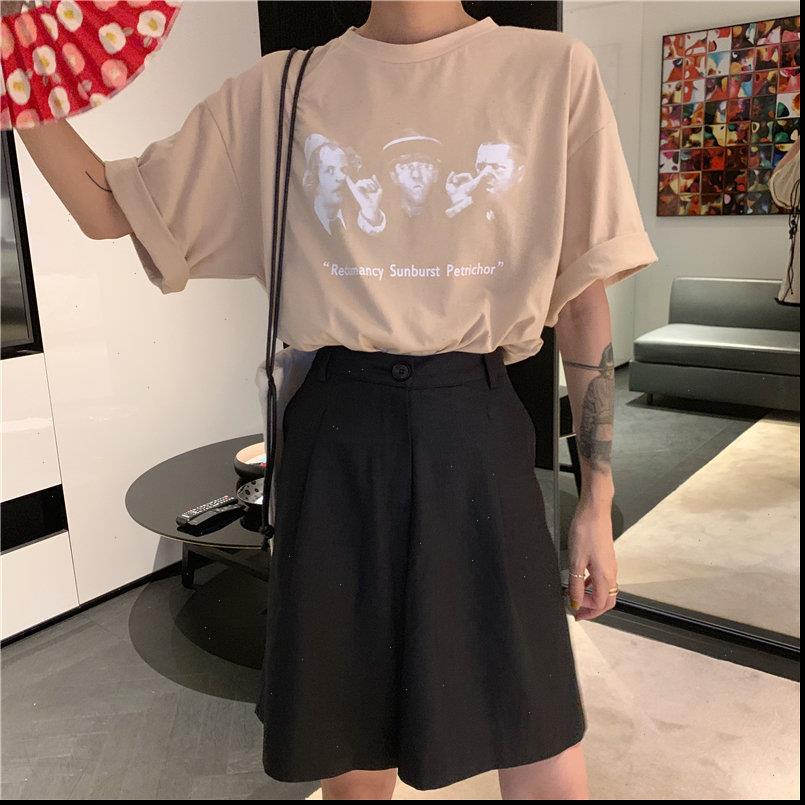 

office korea chic summer bottoms womens shorts solid straight casual high waist fashion feminino, White;black