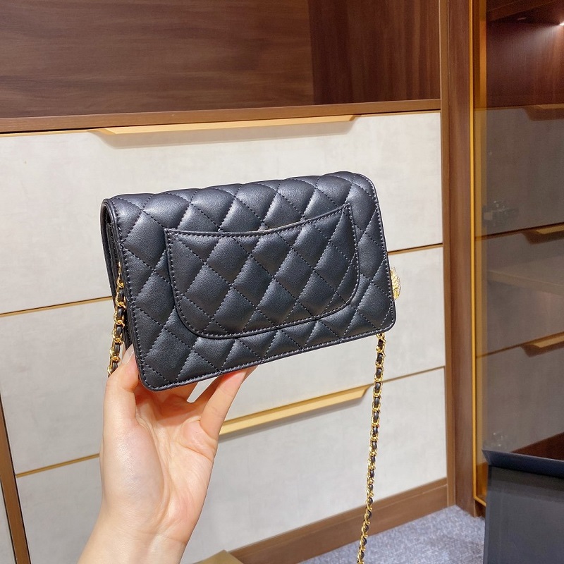 

Top High-quality Leather Handbags French Designer Brand Bags Small Golden Ball Diamond Decoration Fashion Shoulder Bag Ladies Chain, Box