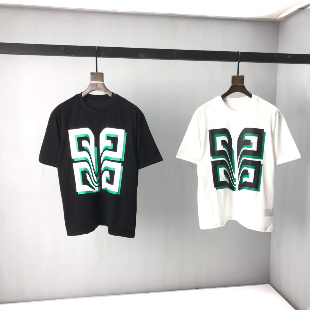 

2022ss New men shirt spring and summer new Hoodies high grade cotton printing short sleeve round neck panel T-Shirt Size: m-l-xl-xxl-xxxl Color: black white 1-06029