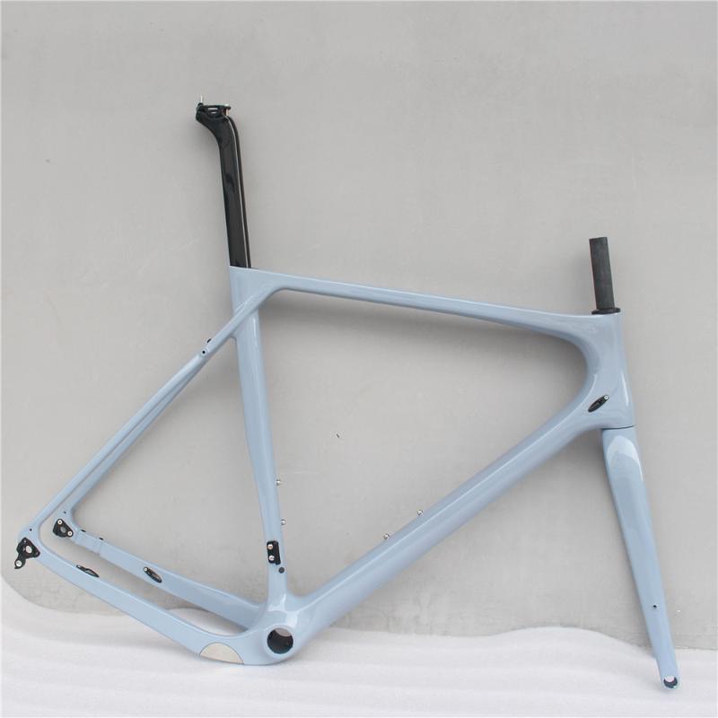 

Bike Frames Toray Full Carbon Fiber Gravel Bicycle Frame 700*40c 142*12 Size S/M/L/XL Cyclocross Road Frameset, Size m orange color