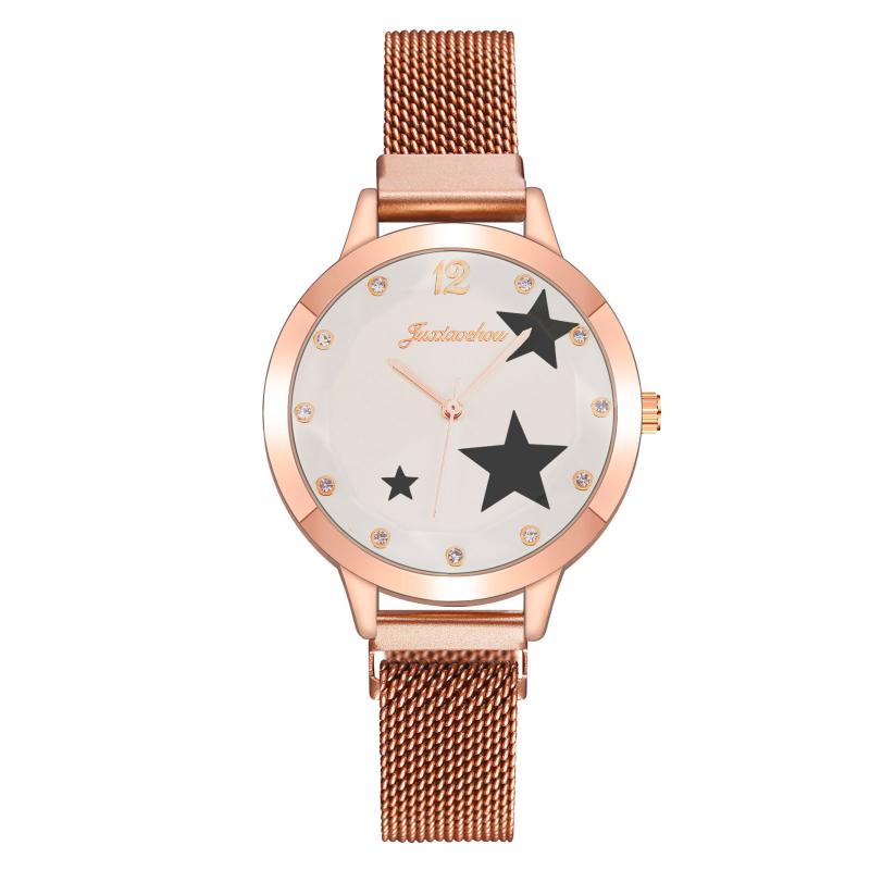 

Wristwatches Juxiaoshou JXS02 Ladies Quartz Stainless Steel Strap Rotating Watch Women Fashionable Casual Watches Relogio Masculino