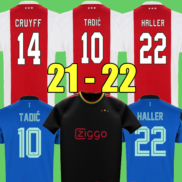 

MEN + KIDS TADIC HALLER soccer jersey 21 22 KLAASSEN ÁLVAREZ amsterdam camiseta fútbol NERES 2021 2022 TAGLIAFICO ANTONY CRUYFF maillot de foot, Away kids