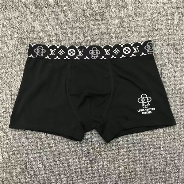 

Fashion Designer Men Boxer Brief Underpants Man Vintage Sexy Cotton Embroidery Underwear intouch Lv Louis Casual Vitton, Black;white