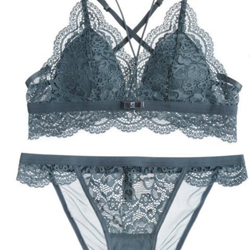 

bras sets french lace back no steel ring thin cotton triangle cup women's bra set 8025, Red;black