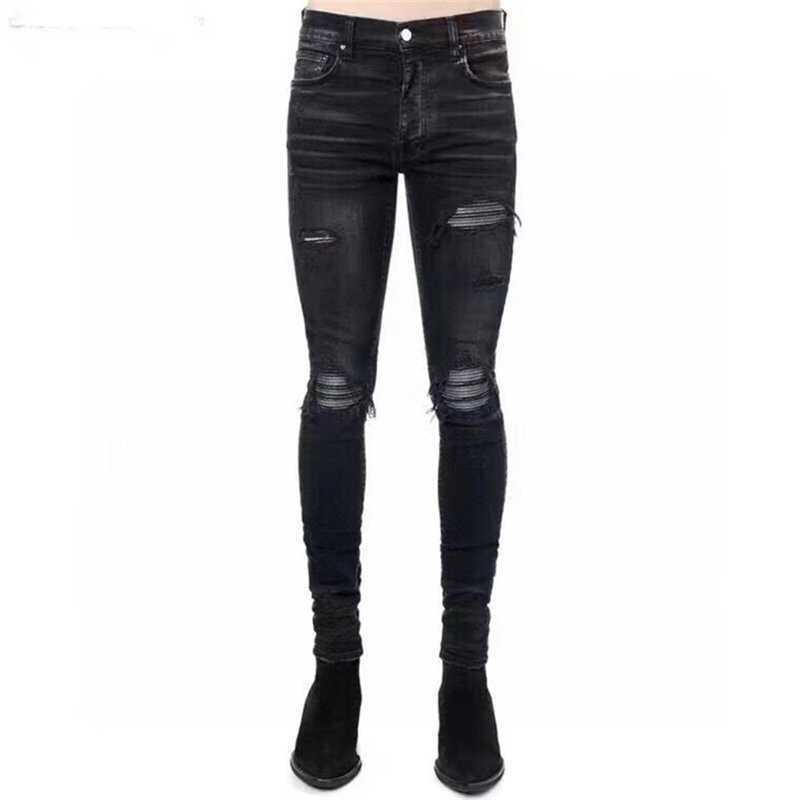 

Jeans Trend Amir Star Jean 2021a Miri Style Cabling Gradient Light Special Fabric Holes Bad Black High Street Fashion Brand Slp AE, Blue