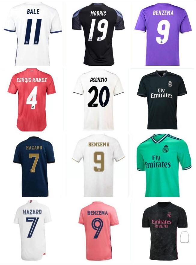 

16 17 18 19 20 Real Madrid soccer jersey Retro 2021 zidane jerseys BENZEMA SERGIO RAMOS KROOS HAZARD football shirt maillot, Black;yellow