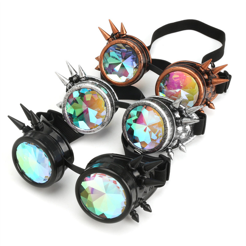 

Steampunk Goggles Sunglasses Men Women Kaleidoscope Rave Festival Holographic Glasses Retro Party Cosplay Goggle Eyewear