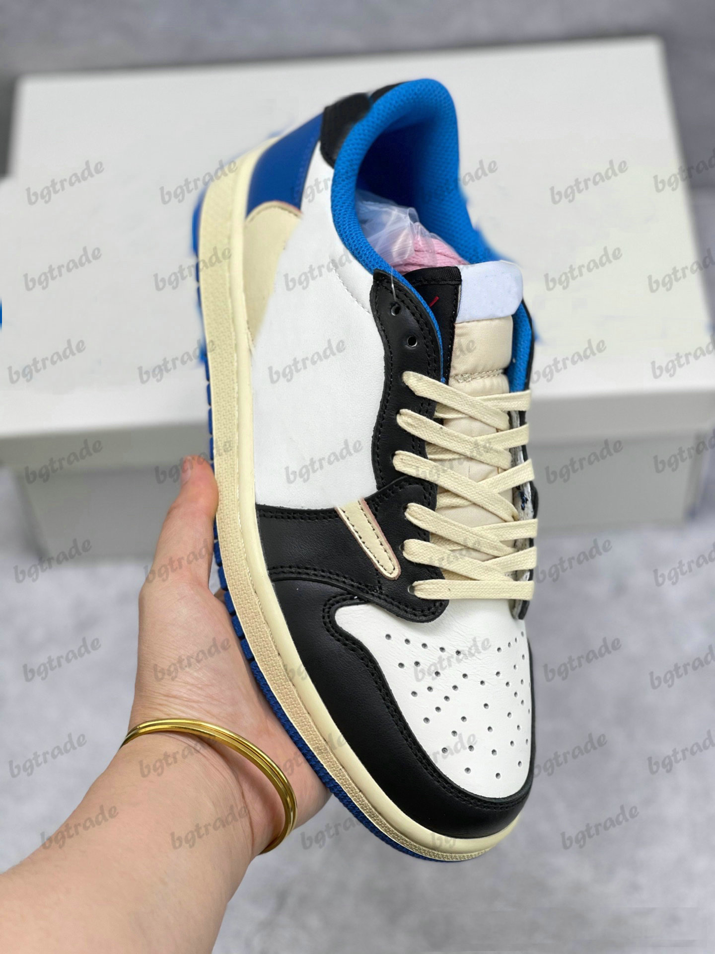 

Travis TS x Fragment Design x 1 Low Military Blue Jumpman Designer Basketball Shoes 1s High OG Sports Sneakers
