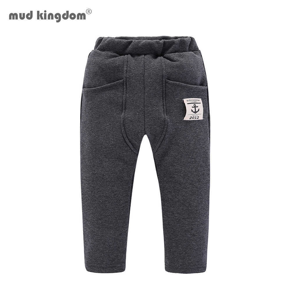 

Mudkingdom Boys Pants Winter Thicken Warm Casual Elastic Waist Fashion Trousers for Clothes 210615, Blue