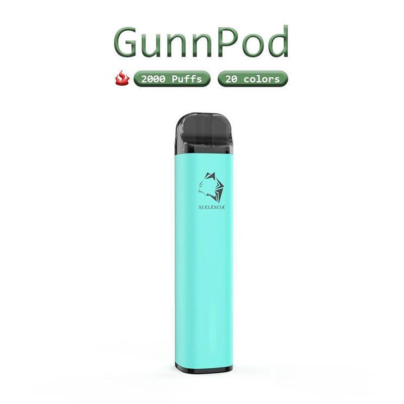 

Gunnpod E cigarettes Disposable vape Pod Device 2000 Puffs 1250mAh Battery 8ml Prefilled Cartridge Vaporizer Pen