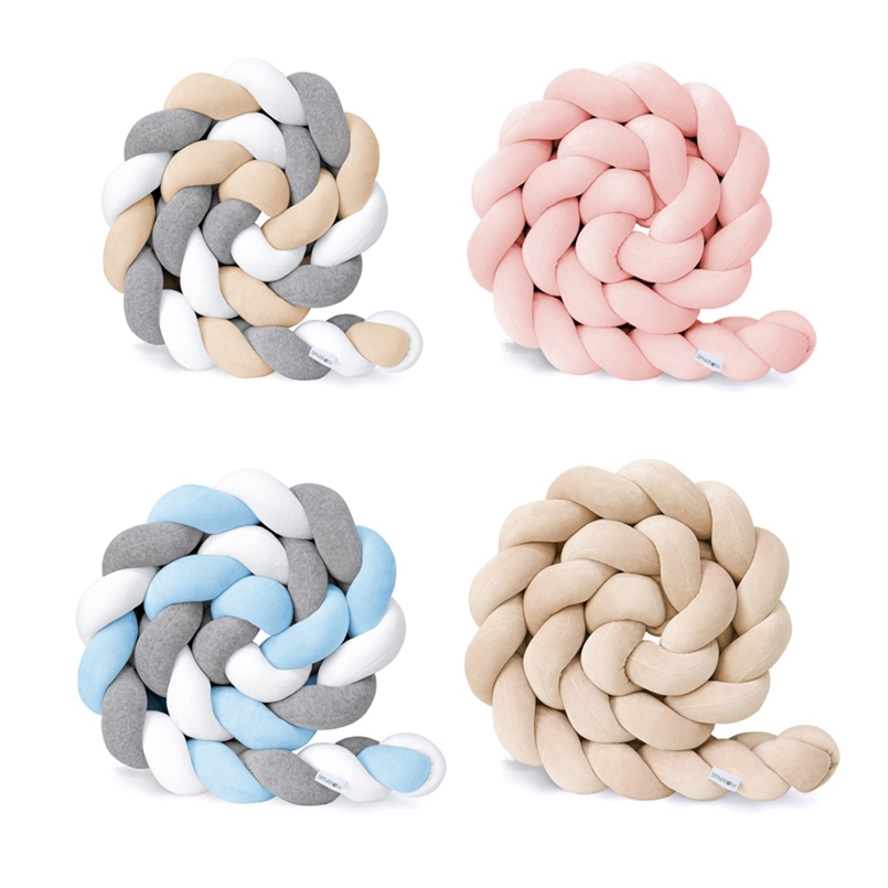 

1M/2M/3M born Cot Bumper Baby Braid KnotCradle Braid Crib Bumper Baby Decorations Baby Room Crib Bebe Infant Knot Pillow Room 210812