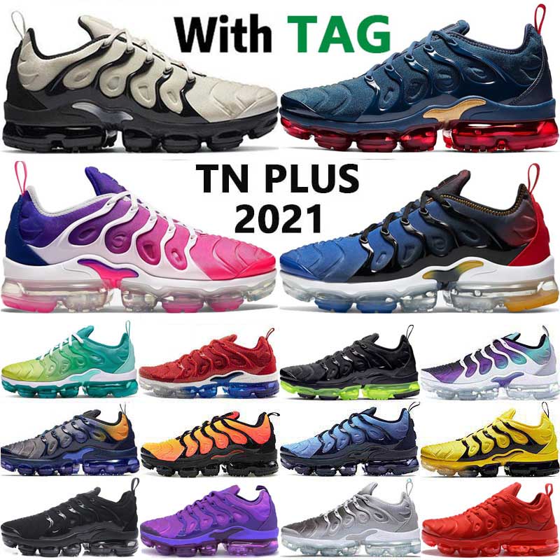 

2022 TN Plus Running Shoes OG Ultra Mens Cushion Trainers Sneakers Midnight Navy Volt USA Game Royal tns Women Run Chaussures Size 36-45, 10