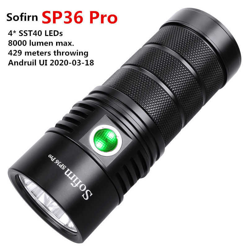 

NEW Sofirn SP36 Pro Anduril 4*SST40 Powerful 8000LM LED Flashlight USB-C Rechargeable 18650 Torch Super Bright Lantern P0824