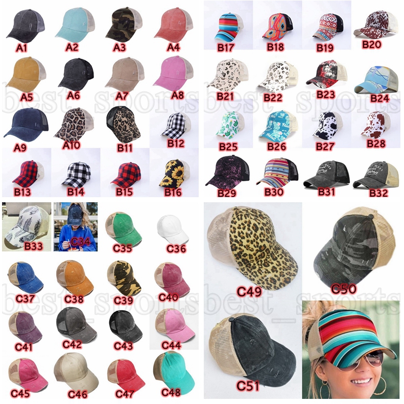 

Criss Cross Ponytail Hats 53 Styles Woman Washed Mesh Back Sunflower Plaid Buffalo Leopard Messy Bun Baseball Cap Outdoor Trucker Hat ZZA3136