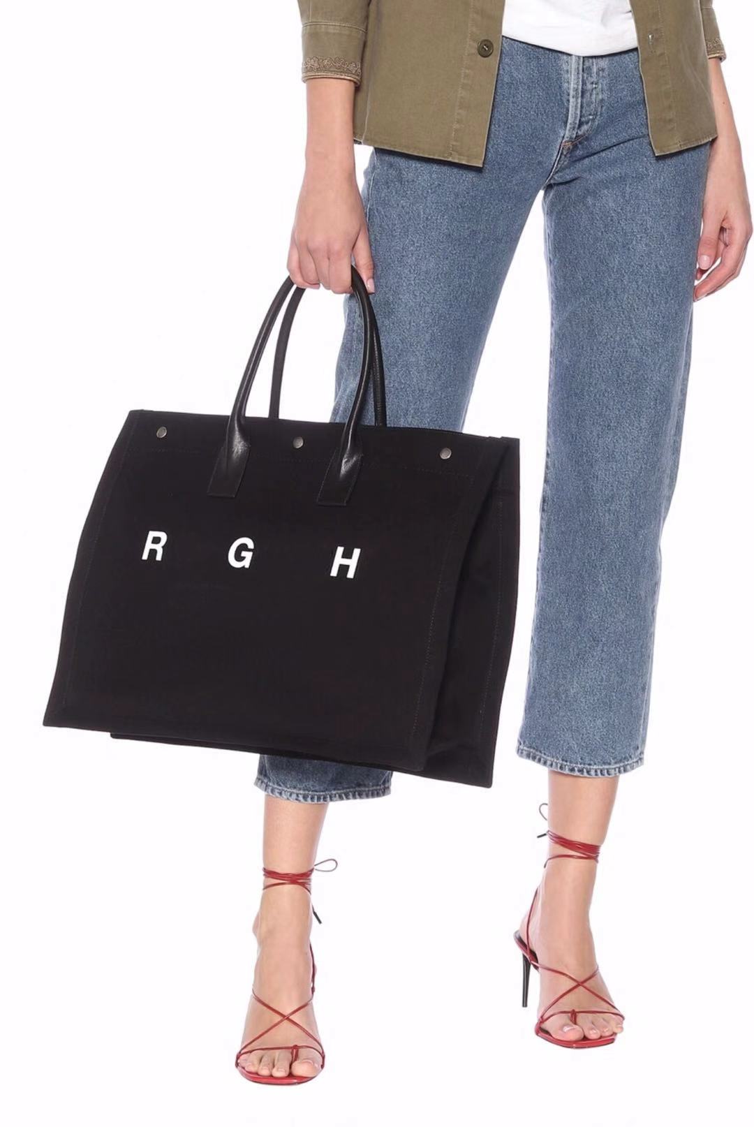 

2021 Rive Gauche Printed Tote Bag Canvas Shopping Bags High Quality Classic New Women's Handbag Fashion Multi Color Purchase, Beige/brown handle