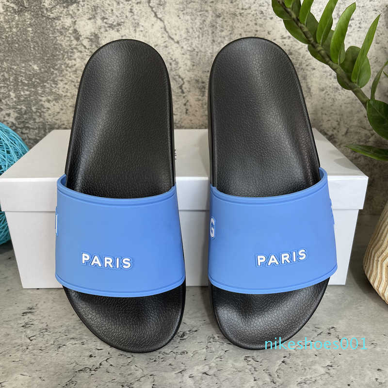 

2022 Top Quality Mens Womens Summer Rubber Slippers Sandals Beach Slide Fashion Scuffs Three-dimensional font Indoor Shoes Size 36-46 With x, Bl-2