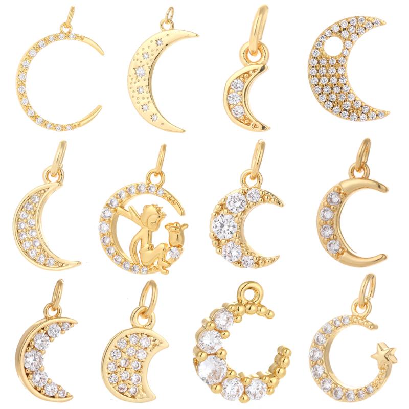 

Charms Moon Jewelry For Making Gold Charm Diy Pendant Earrings Necklace Bracelet Make Copper, Bronze;silver