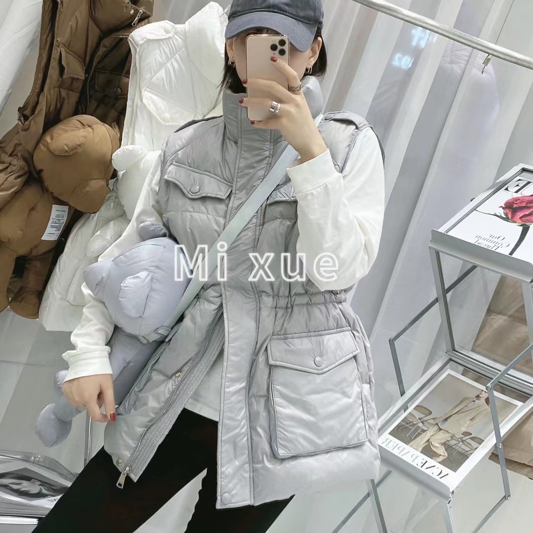 2021 Autumn and Winter New Down Jacket Women's the Same European Light Vest Short Waistcoat