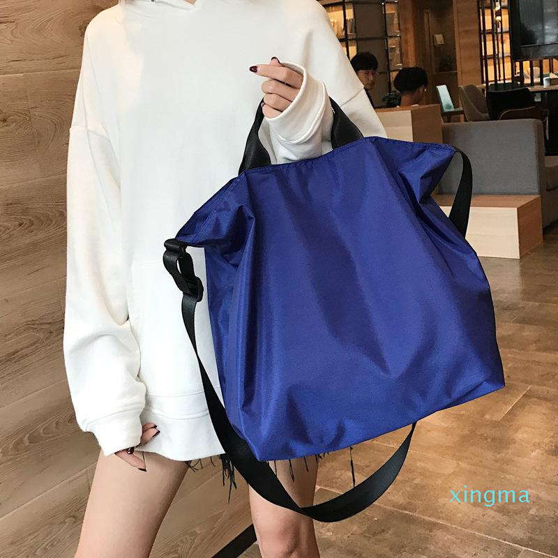 

Women Nylon Fabric Handbag Large Capacity Waterproof Cloth Shoulder Bags Tote Solid Crossbody Bag Travel Bag Purse For Ladies, Black