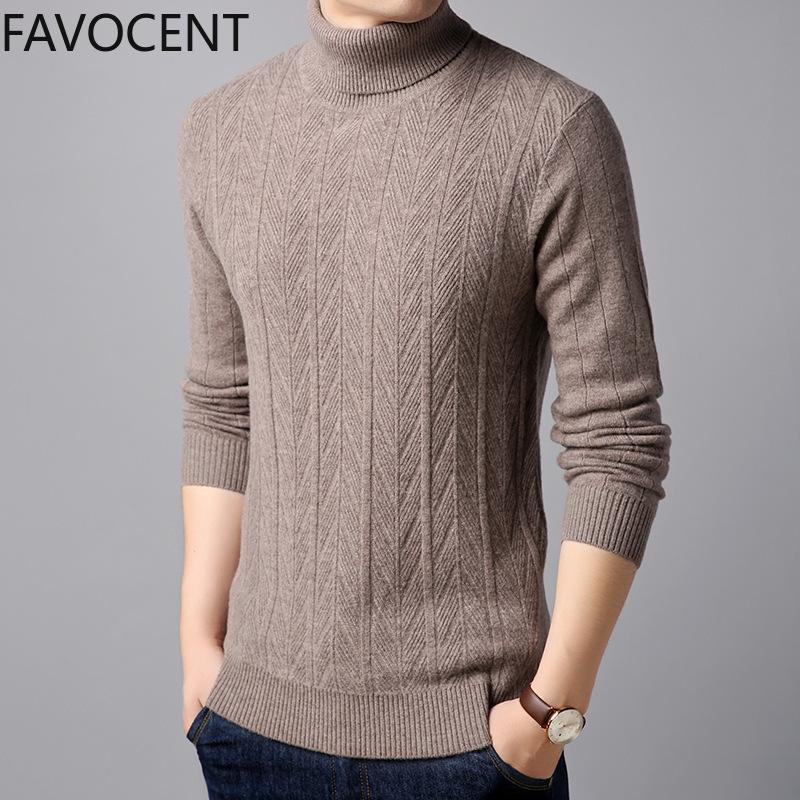 

Men's Sweaters High Quality Wool Sweater Men Turleneck Pullovers Classic Printed Fashion Mens Male Casual Clothing 2021, White;black