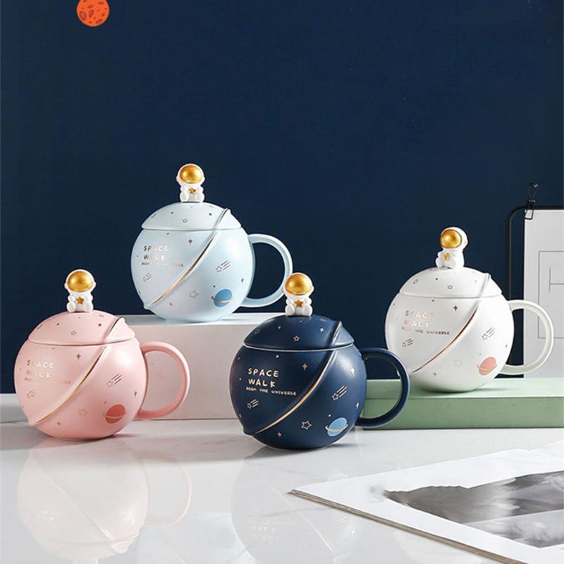 

Mugs Creative Ceramic Coffee Mug With Lid Handle Spoon, Tea Water Drinking Cup For Halloween Christmas Gift