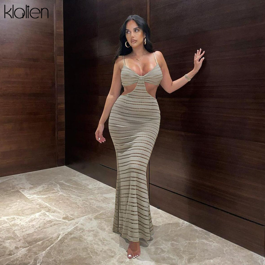 

summer fashion hollow out v neck see through women long dress 2021new casual beach vacation club ankle-length dress, Black;gray