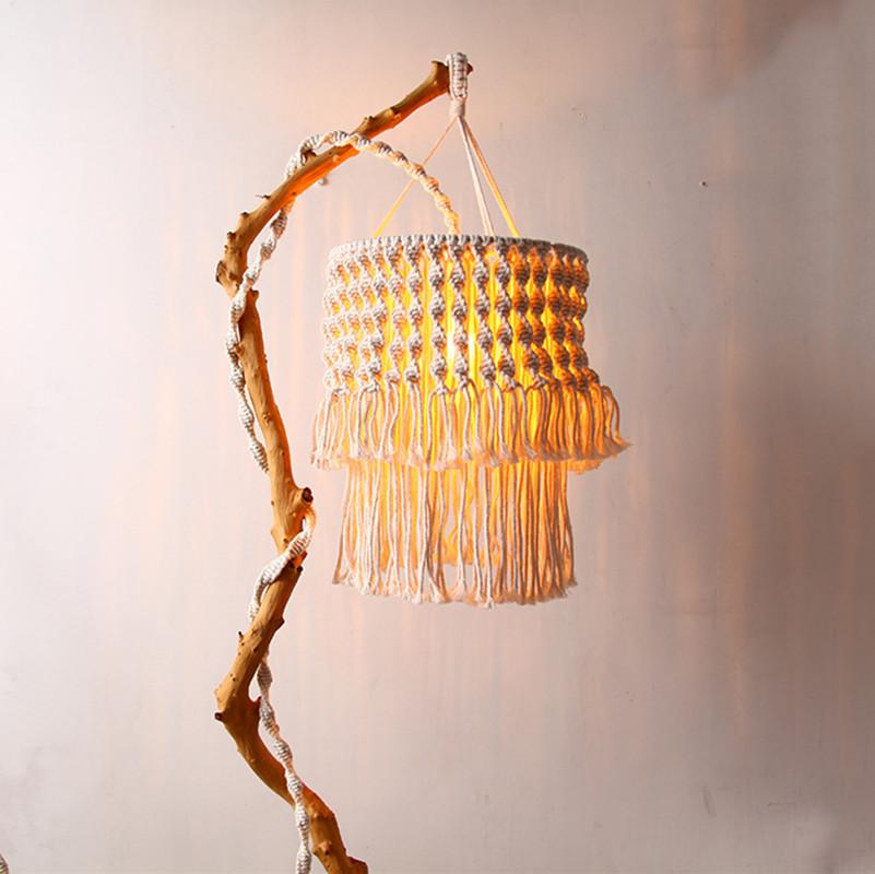 

Lamp Covers & Shades Cotton Rope Hand Knitted Macrame Home Wedding Table Decoration Tassel Lampshade Wall Hanging Bohemian Lights Cover Tape
