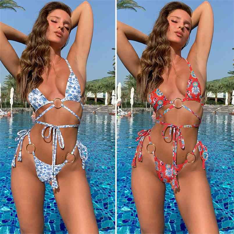 

Zrtak Swimwear Women Bathing Suit Bandage String Bikinis Female Quality Pleated Swimsuit Hollow Out Double-Sided Bikini Set 210722, 2023301