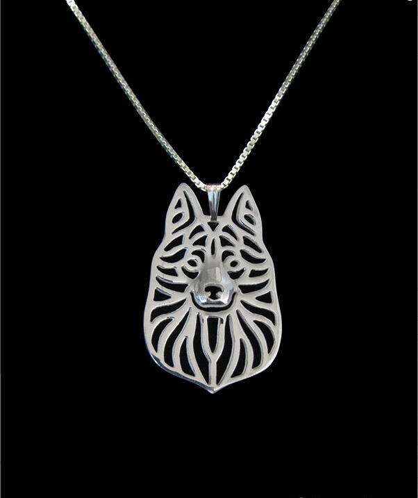 

Pendant Necklaces Drop -Schipperke Necklace, Silver