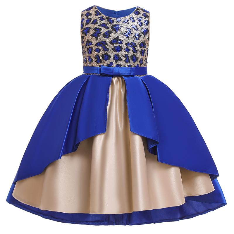 

Girl's Dresses Leopard Sequined Summer Elegant Dress For Girls Birthday Evening Party Wedding Gown Princess Baby Clothes L5149, Red;yellow