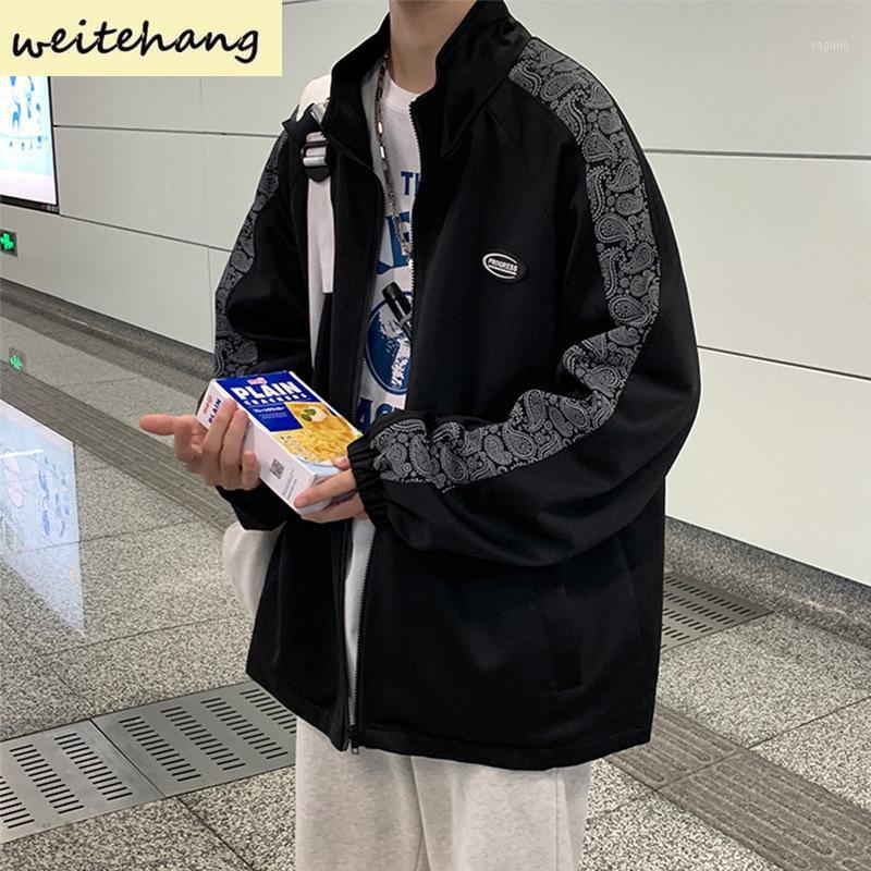 

Men's Jackets Man Streetwear Autumn Men Fashions Windbreaker Harajuku Hip Hop Loose All-match Jacket Top Coat 369, Black