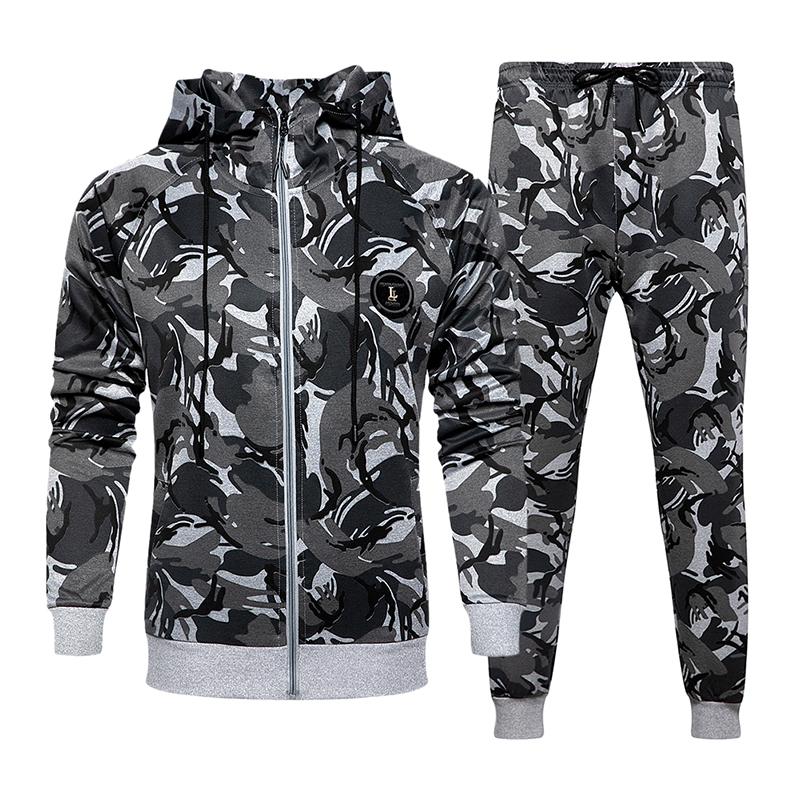 

Men's Tracksuits Mens Sets Camouflage Autumn Casual Sweatshirt Sports Set Jogger Tracksuit Men Gym Zipper Slim Fit Male Hooded Sport Suit 5X, Tz58jmred