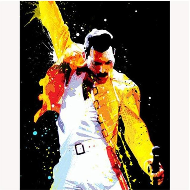 

Paintings Diy Oil Painting By Numbers Rock Singer Freddie Mercury Canvas Acrylic Wall Art Home Decoration 40x50cm
