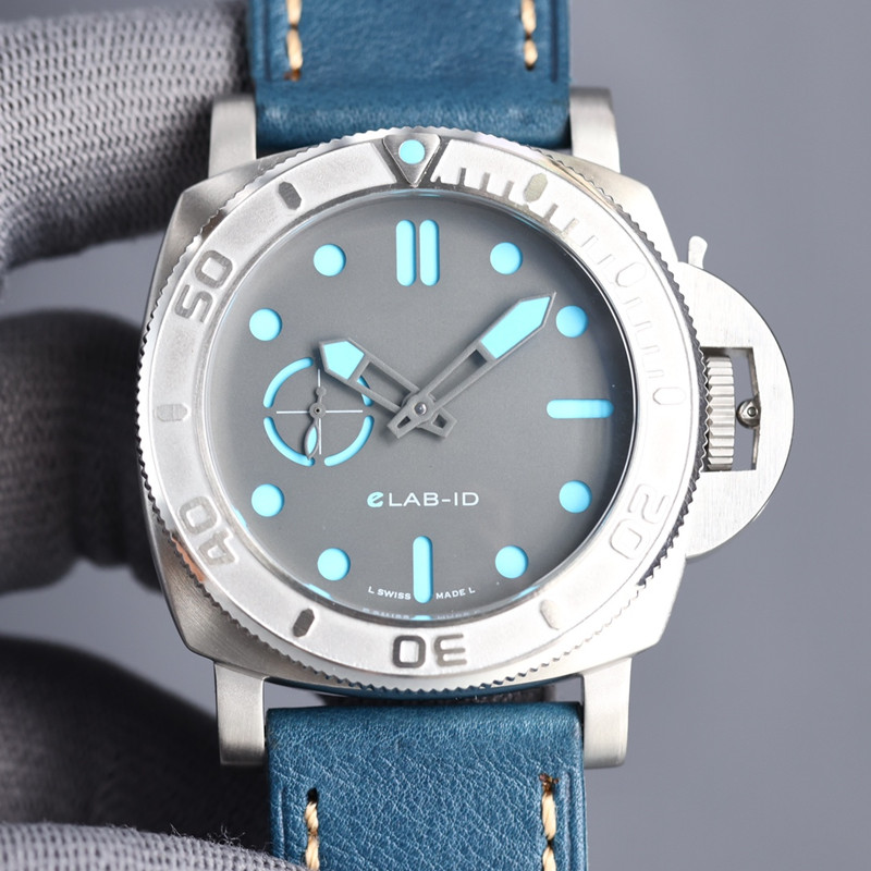 

PAM 1225 Mens Automatic watches 47mm grey color dial 2555 Mechanical leather belt AISI 316L fine steel luminous