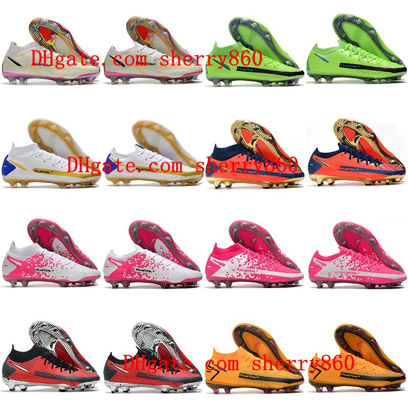 

2021 arrival mens soccer shoes Phantom GT2 Elite DF FG Dynamic Fit scarpe da calcio football boots cleats Scorpion Pure Platinum Impulse Pack 3D Metallic top, As picture 17