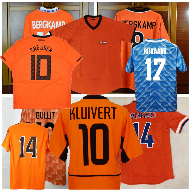 

Retro classic HOLLAND soccer jerseys 1974 1988 1990 1992 1996 1997 1998 2000 2002 2008 2010 Netherlands SNEIJDER GULLIT ROBBEN curyff VAN BASTEN football shirt, 1988 home