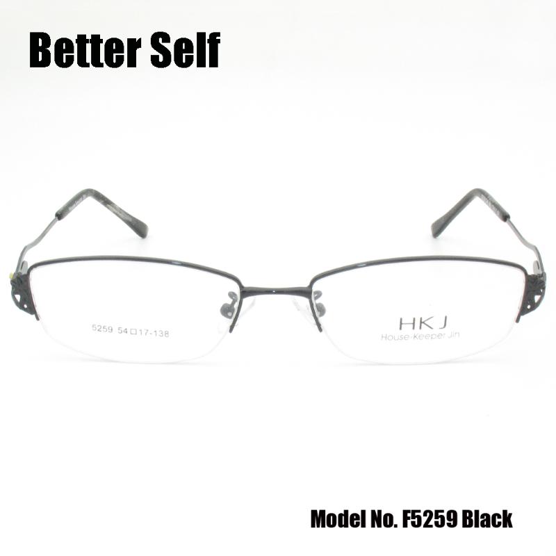 

Quality Optical Eyewear Half Rim Glasses Metal Spectacles Eyeglasses Frame Women Better Self F5259 Fashion Sunglasses Frames