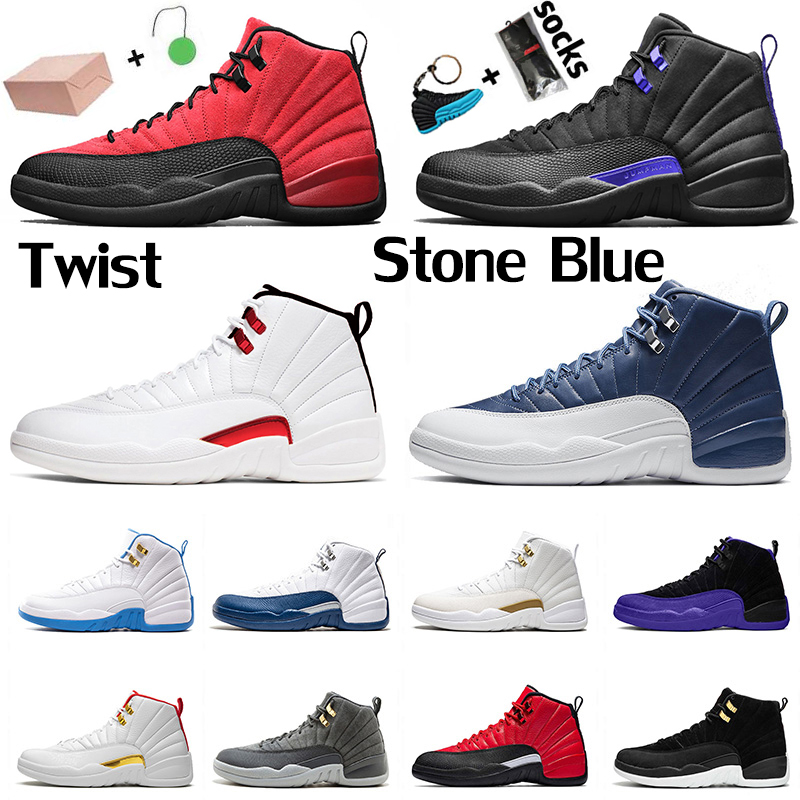 

2021 With Box Twist Jumpman 12 12s Basketball Shoes Reverse University Gold Dark Concord Flu Game Mens Designers Trainers Sneakers Size 40-47, # gym red