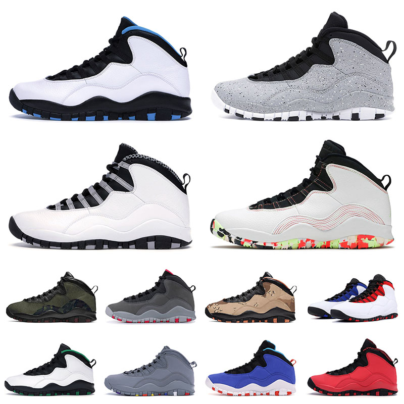 

High Quality Jumpman 10 10s Mens Basketball Shoes Ember Glow Designer Orlando Woodland Camo Tinker Cement Fusion Red Powder Blue Trainers Sports Sneakers, # ember glow 40-47