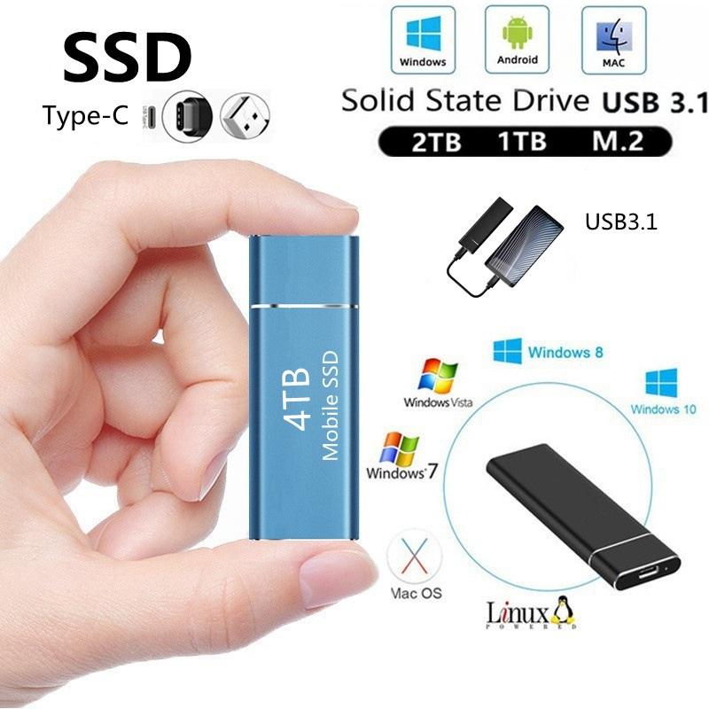 

External Hard Drives SSD M.2 Drive Portable HD Externo 1TB 2TB 4TB USB3.0 Storage Externe Disco Duro Estado Sólido