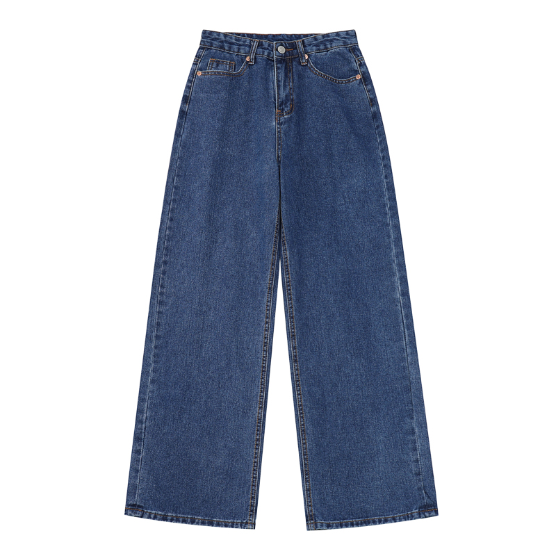 

2021womens jeans 2021 spring new casual y2k streetwear high waist denim trouser vintage baggy versatile fashion straight iong pants, Blue