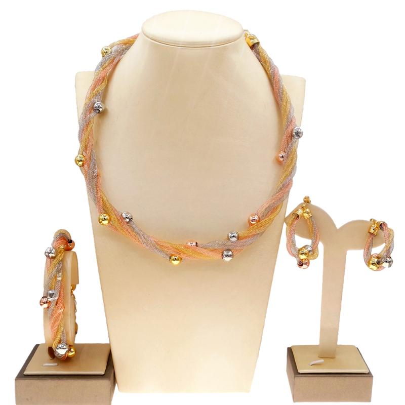 

Earrings & Necklace Yulaili Women Simple Cute Style Color Jewelry Set Designed Beautiful And Noble Gold Plated Sets Free Shippi, Silver