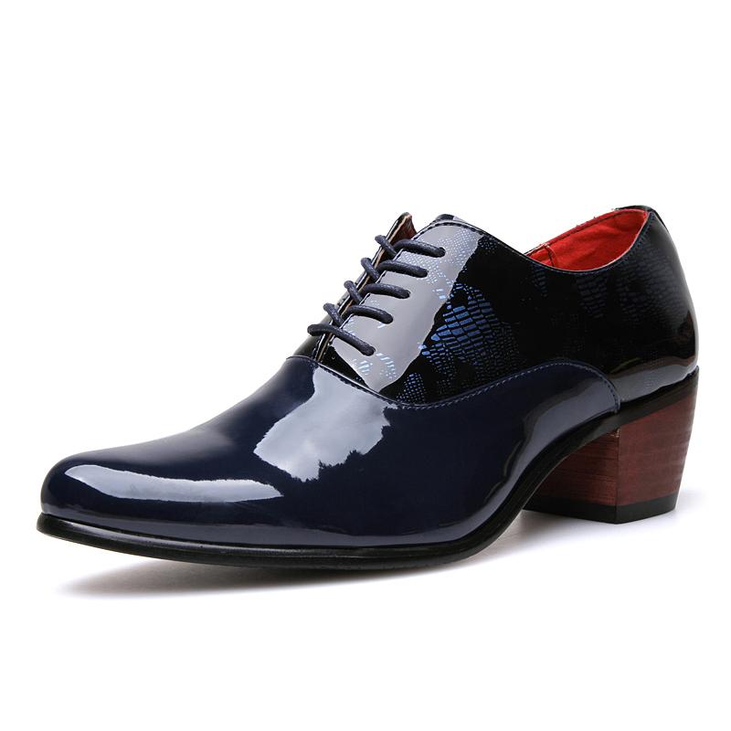 

Dress Shoes Arrival Men Hight Increase Mens Wedding High Heels Blue Black Formal Dresses Footwear