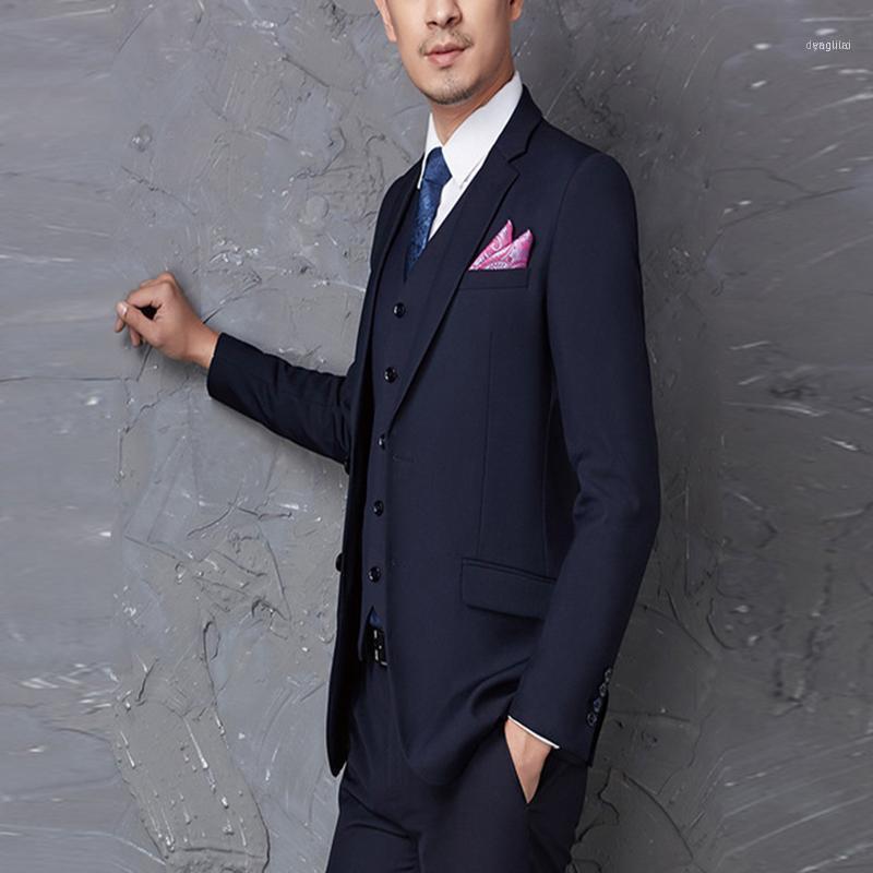 

Classic Business Men Suits For Wedding Party Suit Slim Fit Notch Lapel 3 Pieces Mens (Jacket+Vest+Pants )1, Black