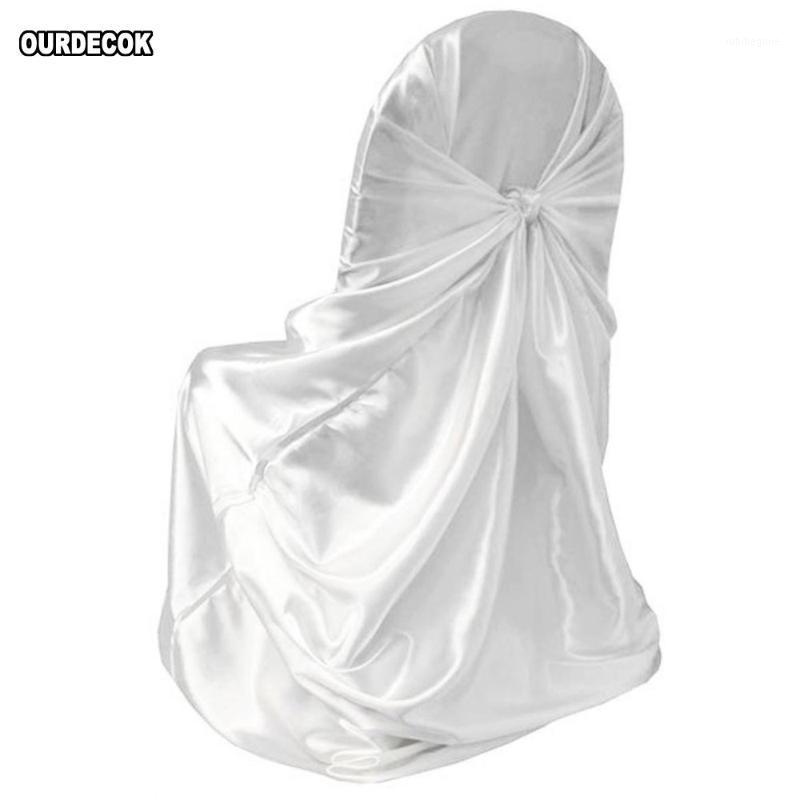 

Pieces Self Tie Satin Chair Cover Wedding Banquet El Party Decoration Product Supplies 110cm*140cm Covers