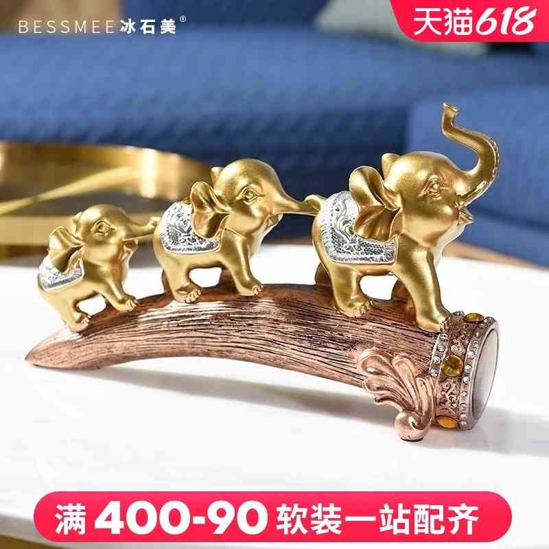 

Nordic modern light luxury crafts home creative small s living room wine TV cabinet elephant decoration