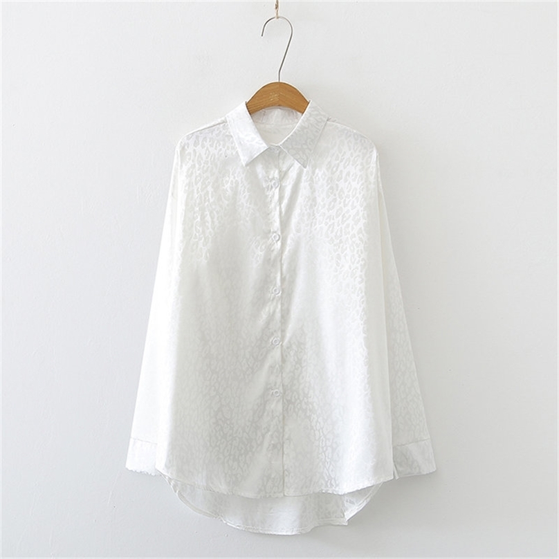 

Retro Leopard Arrival Fresh Slim Korean Girls High Quality Tops All Match Women Chic Loose Vintage Blouses 210525, Pink