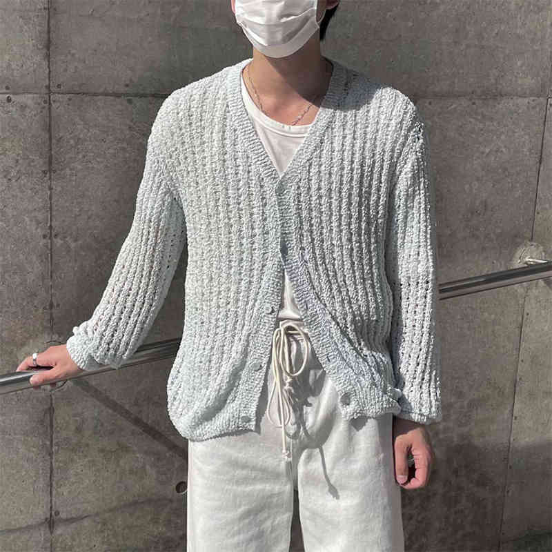 

men's sweaters autumn thin cardigan fashion black gray casual jacket men korean loose knitted coat mens clothes -l 5gxd, White;black